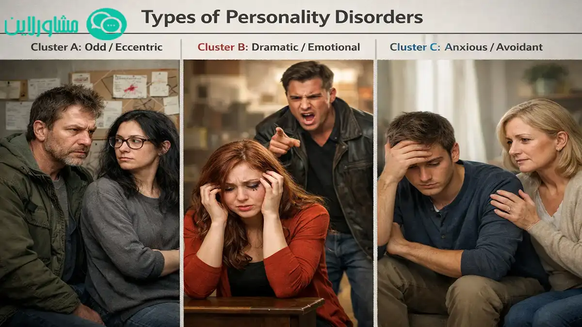 انواع اختلالات شخصیتی و طبقه‌بندی آن‌ها